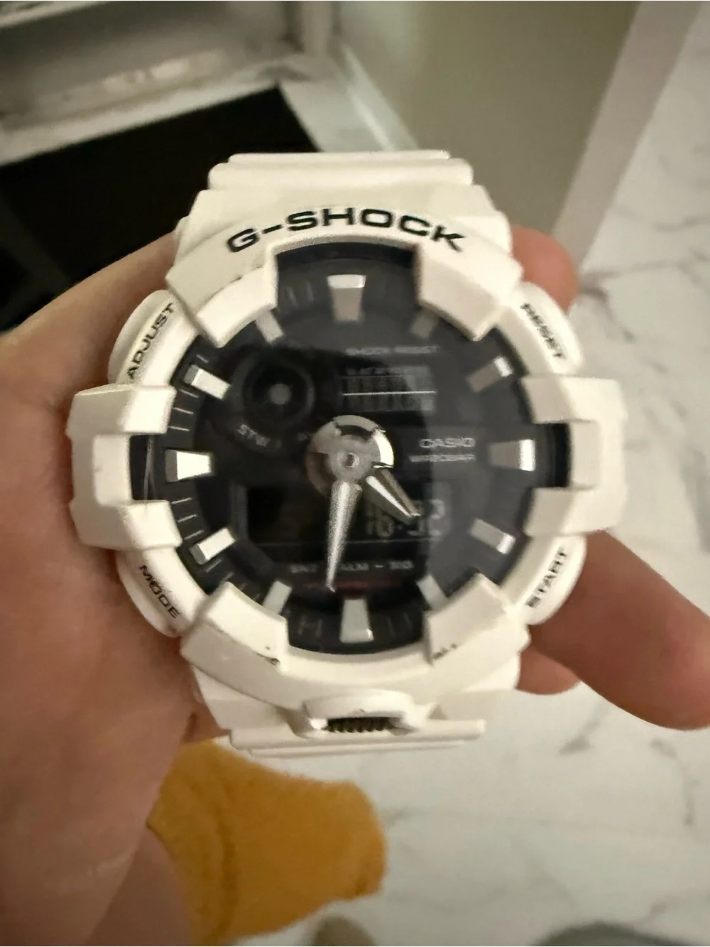 G-Shock GA-700 Men's White and Black Analog-Digital Watch